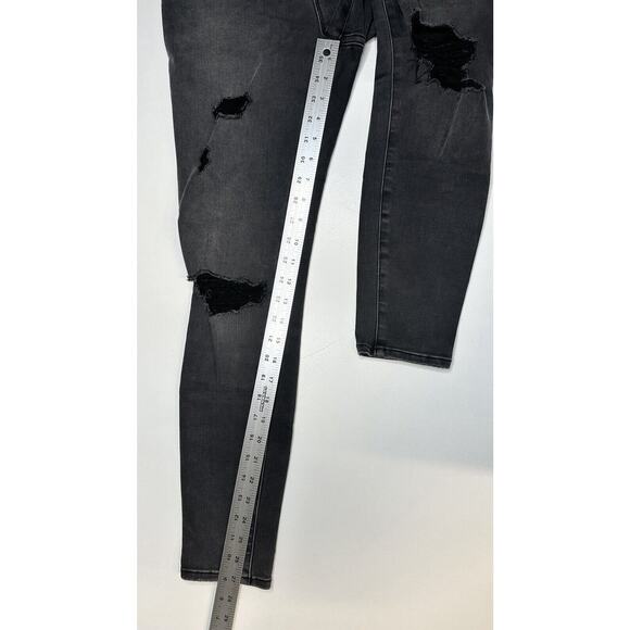 Good American Jeans 4 27 Good Legs Crop Skinny High Rise Black Denim Distress - Picture 11 of 12